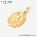 33699 xuping jewelry 24k gold plated Holy Mother round out-of-shape religious pendant